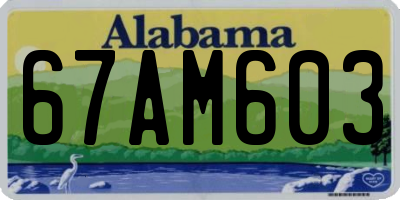 AL license plate 67AM603