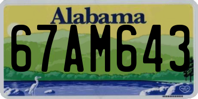 AL license plate 67AM643