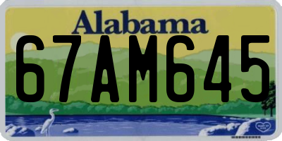 AL license plate 67AM645