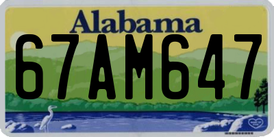 AL license plate 67AM647