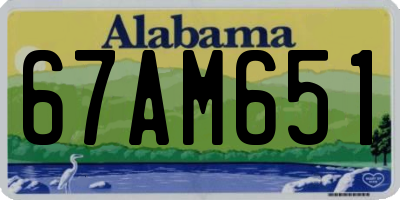 AL license plate 67AM651