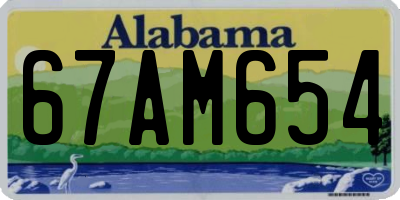 AL license plate 67AM654