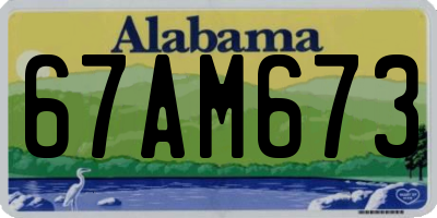 AL license plate 67AM673