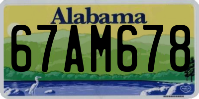 AL license plate 67AM678