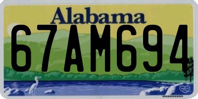 AL license plate 67AM694