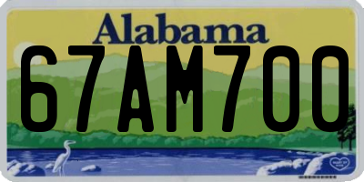 AL license plate 67AM700