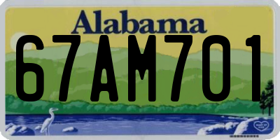 AL license plate 67AM701