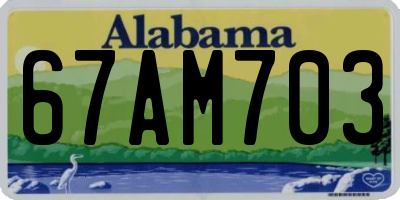 AL license plate 67AM703