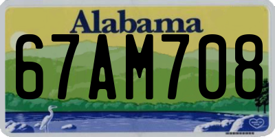 AL license plate 67AM708