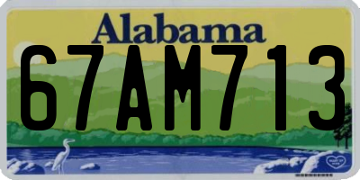 AL license plate 67AM713