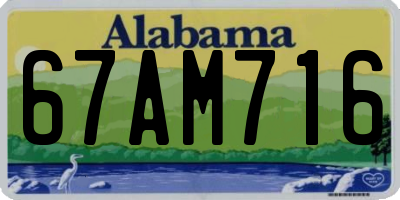 AL license plate 67AM716