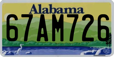 AL license plate 67AM726
