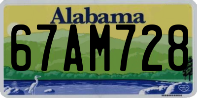 AL license plate 67AM728