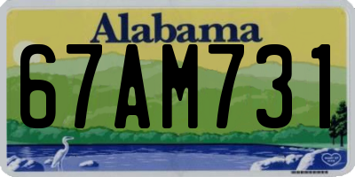 AL license plate 67AM731