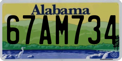 AL license plate 67AM734