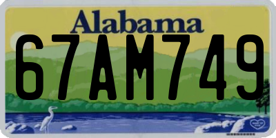 AL license plate 67AM749