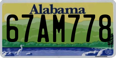 AL license plate 67AM778