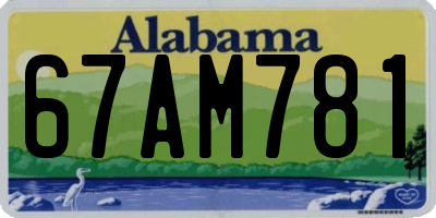 AL license plate 67AM781