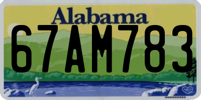 AL license plate 67AM783