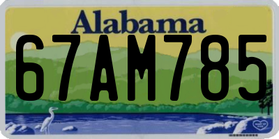 AL license plate 67AM785