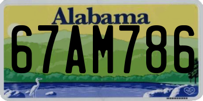 AL license plate 67AM786