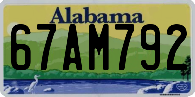 AL license plate 67AM792
