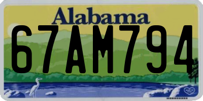 AL license plate 67AM794