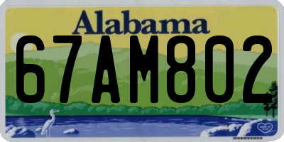 AL license plate 67AM802