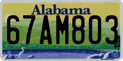 AL license plate 67AM803