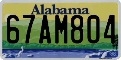 AL license plate 67AM804