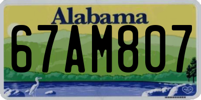 AL license plate 67AM807