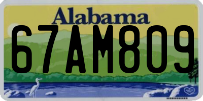 AL license plate 67AM809