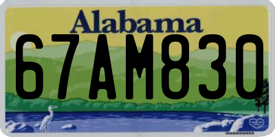 AL license plate 67AM830