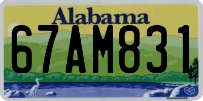 AL license plate 67AM831