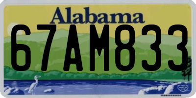 AL license plate 67AM833
