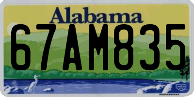 AL license plate 67AM835