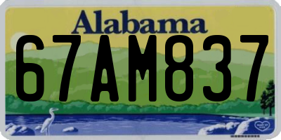 AL license plate 67AM837