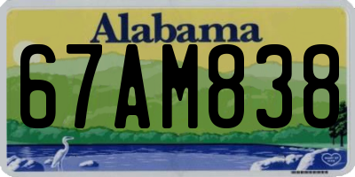 AL license plate 67AM838