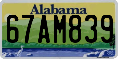 AL license plate 67AM839