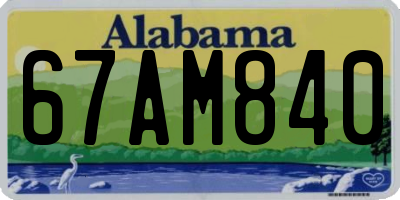 AL license plate 67AM840