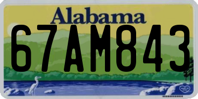 AL license plate 67AM843