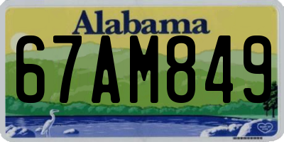 AL license plate 67AM849