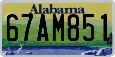 AL license plate 67AM851