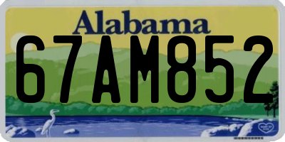 AL license plate 67AM852
