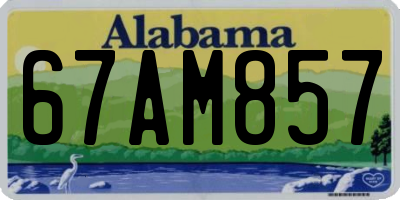 AL license plate 67AM857