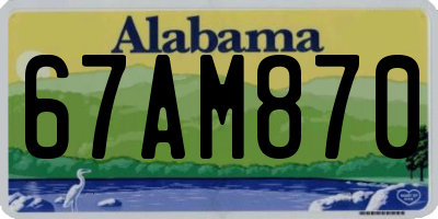 AL license plate 67AM870