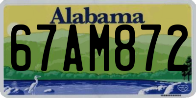 AL license plate 67AM872