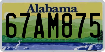 AL license plate 67AM875