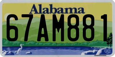 AL license plate 67AM881