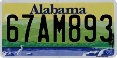 AL license plate 67AM893